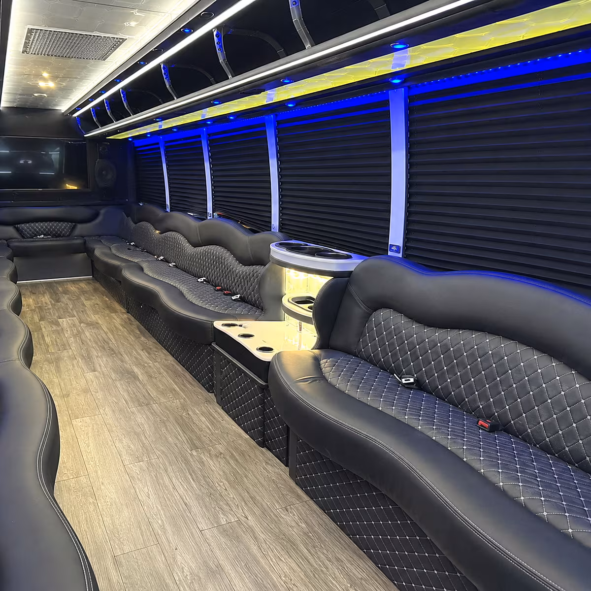 Cambridge cambridge wedding party bus rental party bus interior