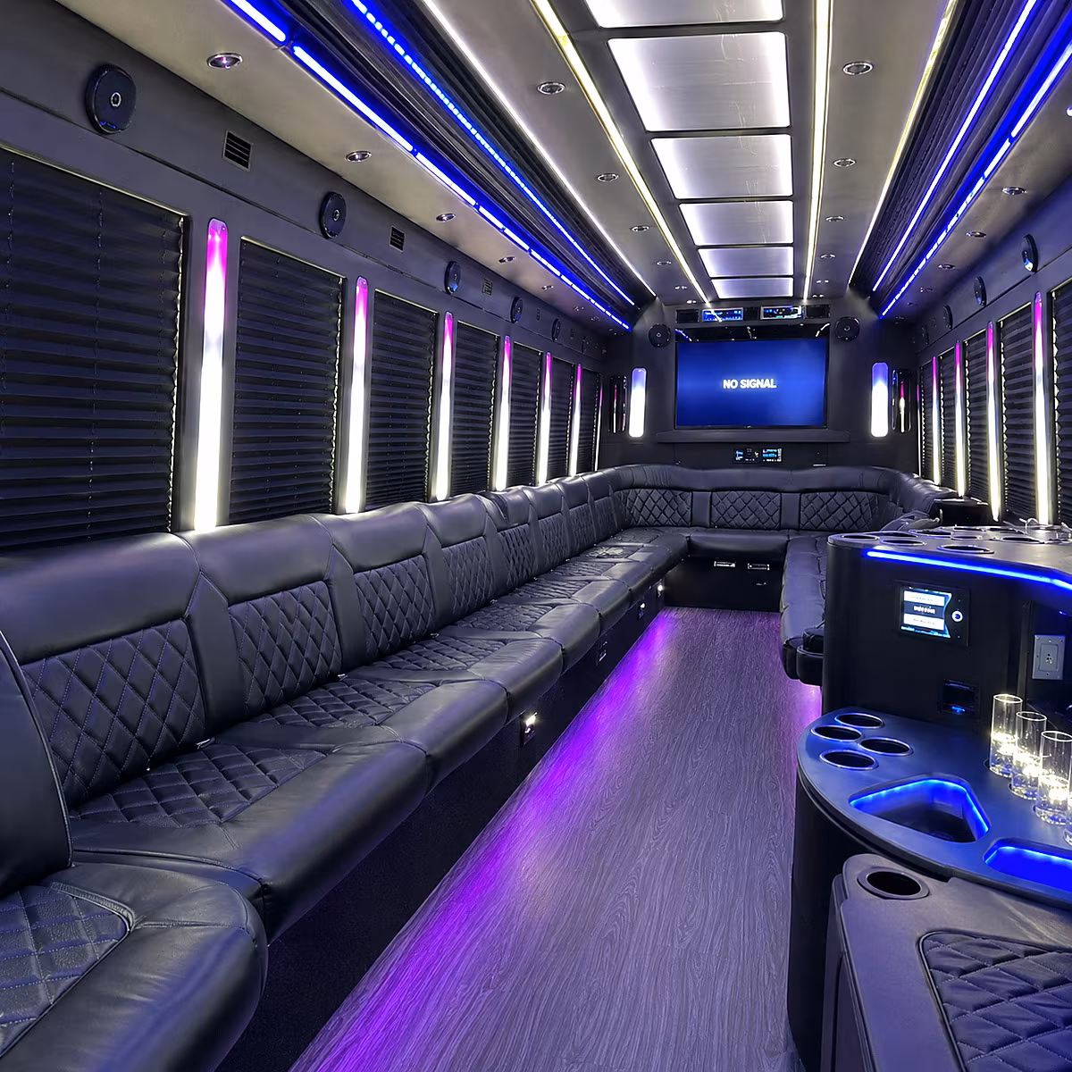 Cambridge cambridge wedding party bus rental party bus interior