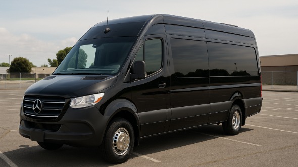 Exterior of Charter Bus Company Boston's 14 Passenger Sprinter Limousine in Boston