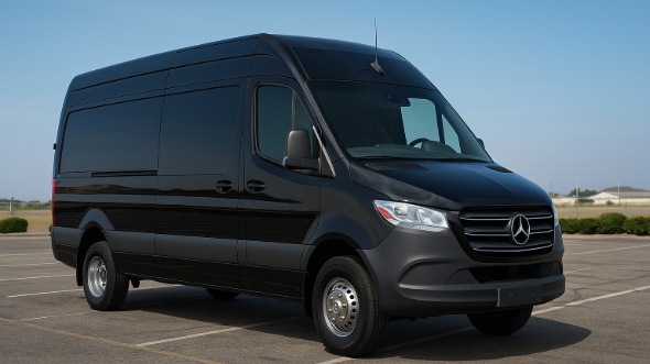 Exterior of Charter Bus Company Revere's 14 Passenger Sprinter Limousine in Revere