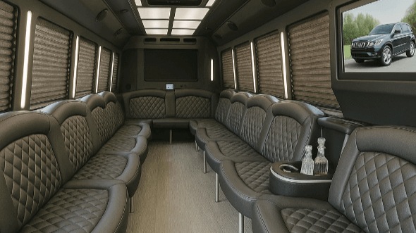 Interior of Charter Bus Company Malden's 30 Passenger Party Bus in Malden