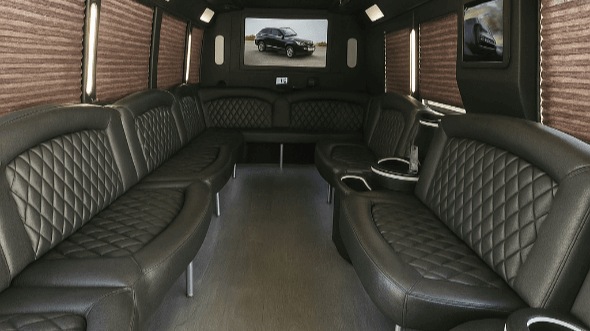 Interior of Charter Bus Company Waltham's 30 Passenger Party Bus in Waltham