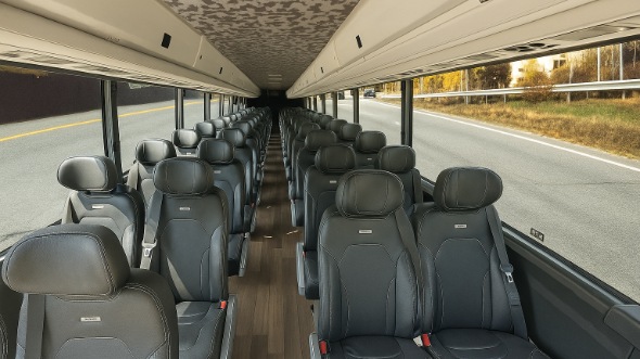 Interior of Charter Bus Company Cambridge's 35 Passenger Minibus in Cambridge