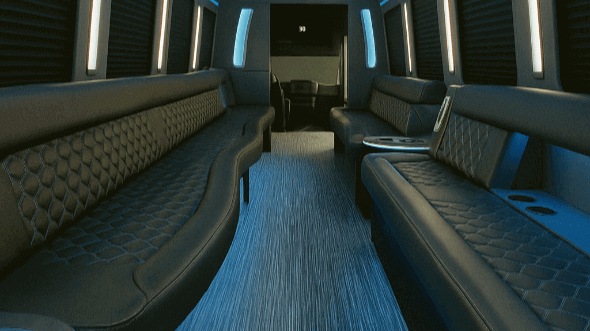Interior of Charter Bus Company Lynn's 40 Passenger Party Bus in Lynn