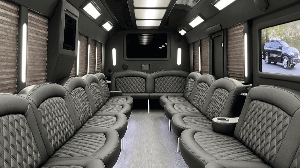 Interior of Charter Bus Company Revere's 40 Passenger Party Bus in Revere