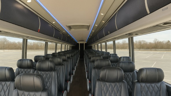 Interior of Charter Bus Company Cambridge's 44 Passenger Charter Bus in Cambridge