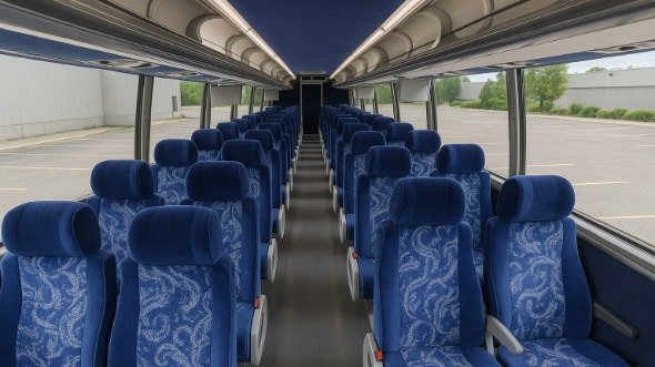 Interior of Charter Bus Company Cambridge's 47 Passenger Charter Bus in Cambridge