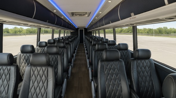 Interior of Charter Bus Company Cambridge's 48 Passenger Charter Bus in Cambridge