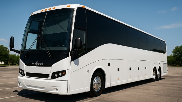 Exterior of Charter Bus Company Quincy's 50 Passenger Party Bus in Quincy