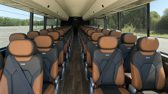 Interior of Charter Bus Company Cambridge's 51 Passenger Charter Bus in Cambridge
