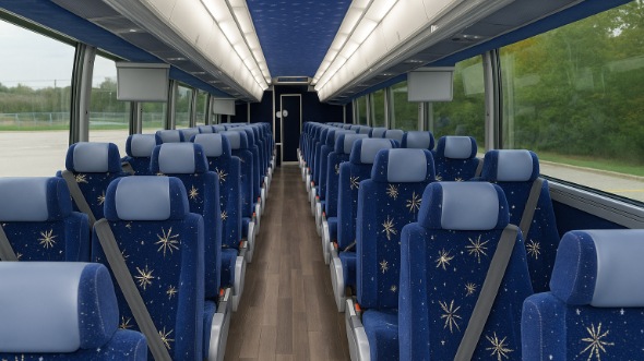 Interior of Charter Bus Company Cambridge's 54 Passenger Charter Bus in Cambridge