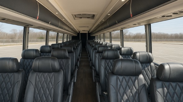 Interior of Charter Bus Company Cambridge's 55 Passenger Charter Bus in Cambridge