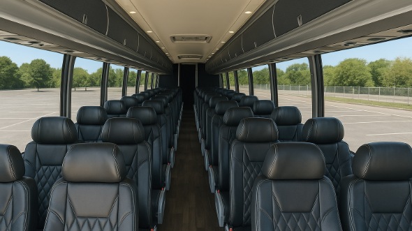 Interior of Charter Bus Company Cambridge's 56 Passenger Charter Bus in Cambridge