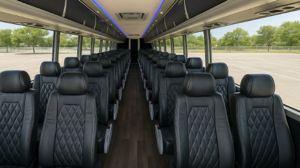 Interior of Charter Bus Company Cambridge's ADA Charter Bus in Cambridge
